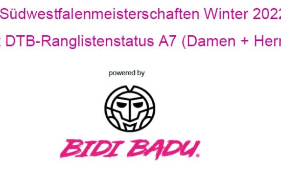 Südwestfalenmeisterschaften Winter 2022 in unserer Tennishalle