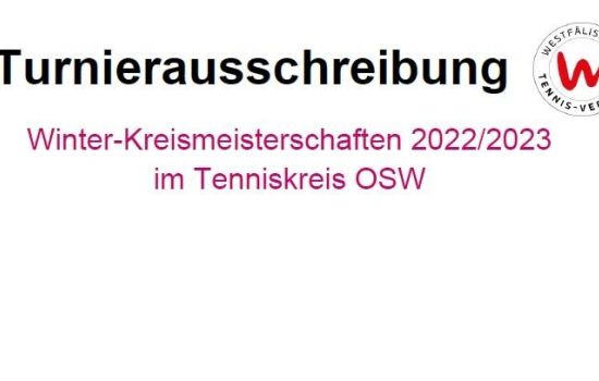 Tennis-Winter-Kreismeisterschaften Olpe-Siegen-Wittgenstein erneut in Milstenau